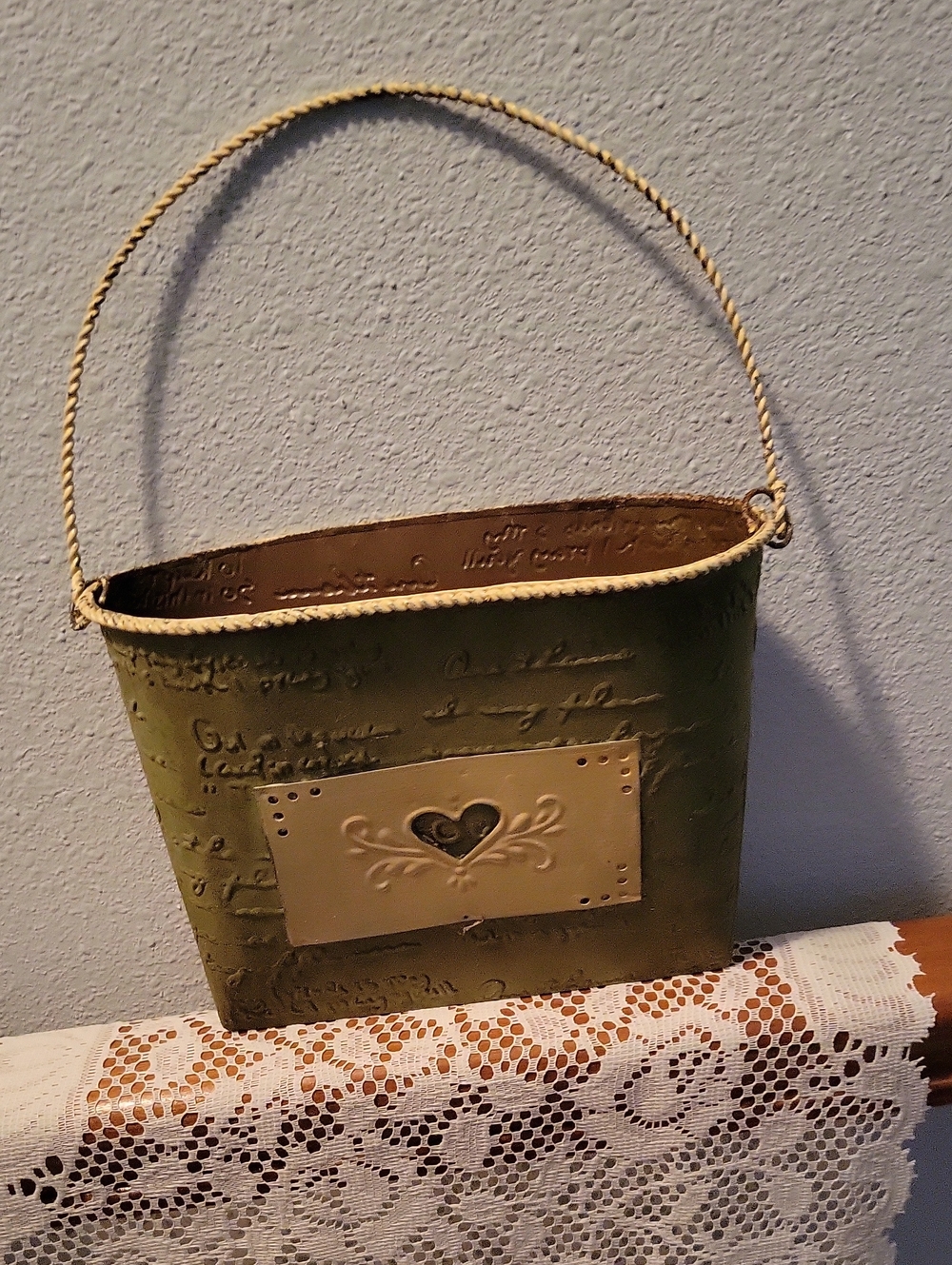 vintage metal wall pocket
